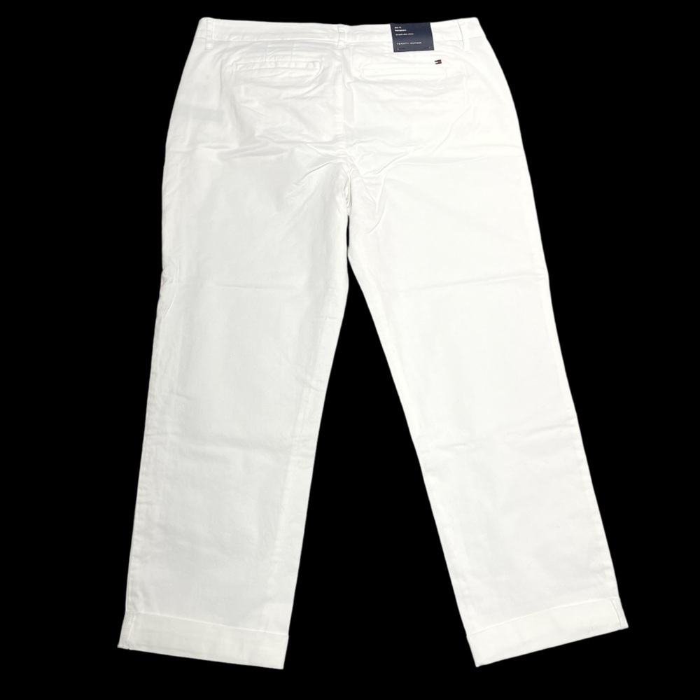 Tommy Hilfiger Women’s White 12 Hampton Heritage Stretch Slim Cuffed Crop NWT*** - Picture 4 of 16